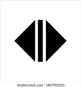 flecha doble con diseño de concepto mínimo