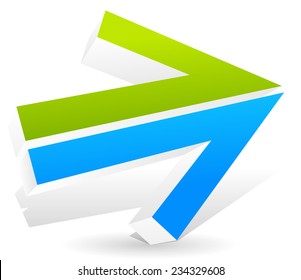  Double arrow pointing right with fresh colors.