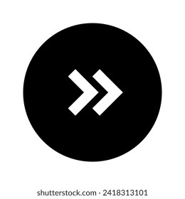 Double Arrow Right Circular Black Icon