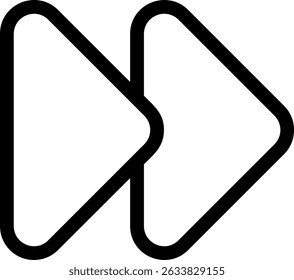 Double Arrow Right Outline Style Icon Design