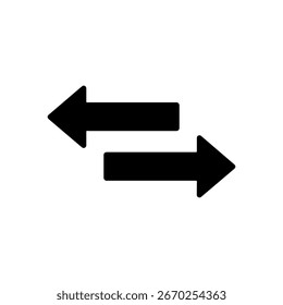 Diseño plano de Vector de icono de silueta de doble flecha.