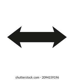 Double arrow symbol. 2 side arrow  icon. Vector isolated on white.