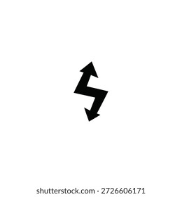 Double Arrow Symbol on White Background