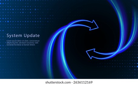 Double arrow symbol. Two arrows go round. Update Software. Exchange and money transfer. Synchronization icon. Upgrade computer program