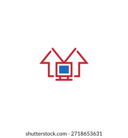 Idea de logotipo de TV de doble flecha.
