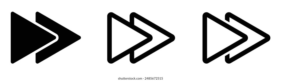 Double arrow vector icon collection