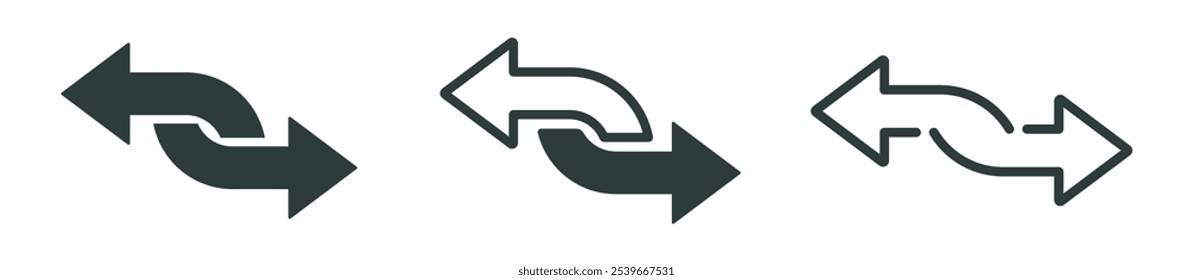 Double arrow vector icon concepts. Transfer icon. Exchange arrow vector designs