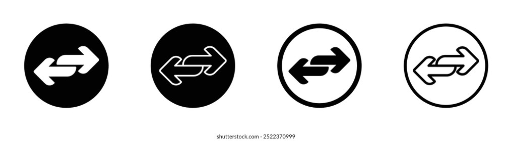 Double arrow vector icons isolated on white background. Simple double arrow icon