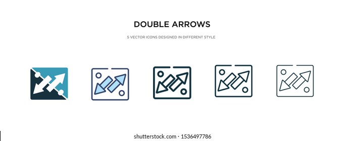 double arrows icon in different style vector illustration. two colored and black double arrows vector icons designed in filled, outline, line and stroke style can be used for web, mobile, ui