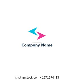 Double arrows for navigation, maps, position logo design template. Modern logo for company