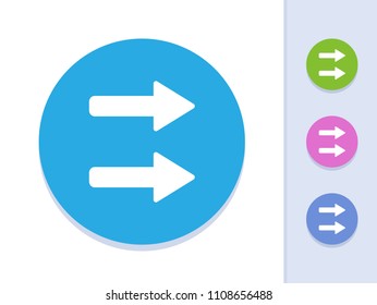 Double Arrows - Round Glyph Buttons. A simple vector icon.