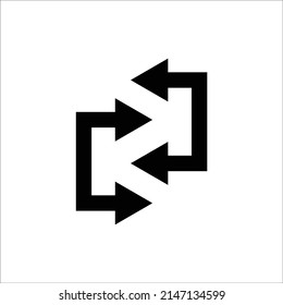 Double arrows shape black color four arrows