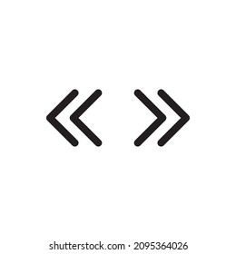 Double arrows simple line vector icons.