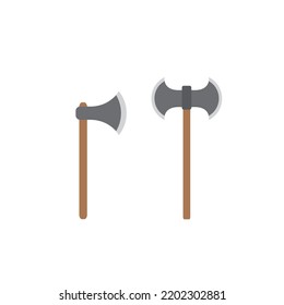 Double Axt und einfache Axt Clip Art Vektorgrafik. Lumberjack Axt und Kriegerax.