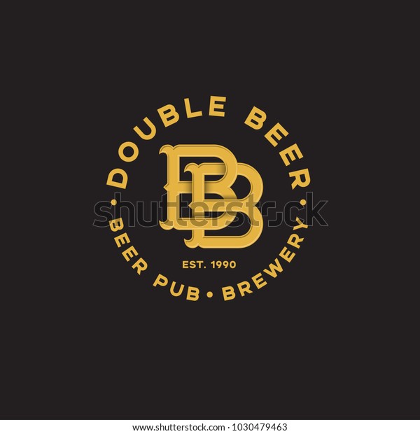 Double B Letter Beer Pub Logo Stock Vector (Royalty Free) 1030479463