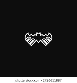 Letras B dobles Diseño de logotipo de murciélago.