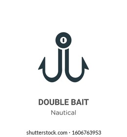 Double bait glyph icon vector on white background. Flat vector double bait icon symbol sign from modern nautical collection for mobile concept and web apps design.