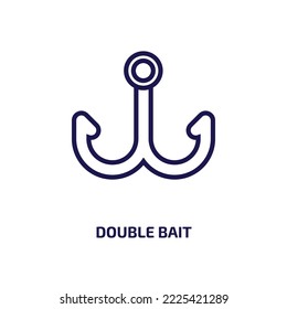 double bait icon from nautical collection. Thin linear double bait, bait, hook outline icon isolated on white background. Line vector double bait sign, symbol for web and mobile