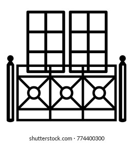 Double balcony icon. Simple illustration of double balcony vector icon for web