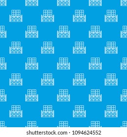 Double balcony pattern vector seamless blue repeat for any use