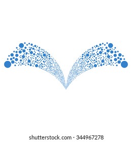 Double Ball Fireworks vector illustration. Style is cobalt flat circles, white background.