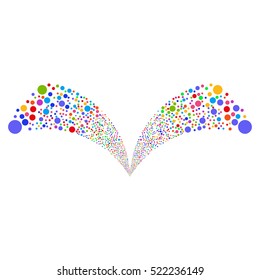 Double Ball Salute vector image. Style is bright multicolored flat circles, white background.
