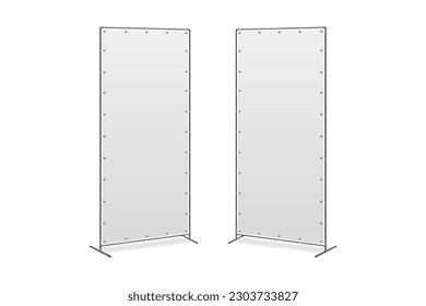 Double Banner Stand Wall on White Background Vector Illustration.