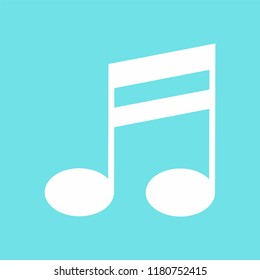 Double bar music note icon. Flat illustration of double bar music note vector icon for web design