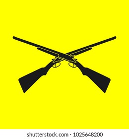Double Barrel or Rifle vector logo.