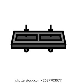 double basin sink color icon vector. double basin sink sign. isolated symbol illustration