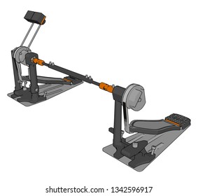 It is a double bass drum paddle played by paddle It needs both the legs to operate It is mostly used in rock music made for entertainment vector color drawing or illustration