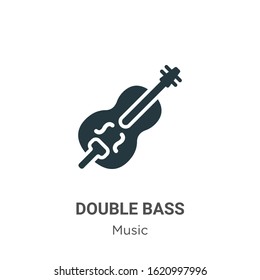 Double bass glyph icon vector on white background. Flat vector double bass icon symbol sign from modern music collection for mobile concept and web apps design.