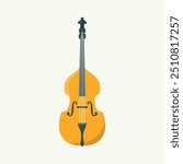 Double Bass icon Cello flat icon. Vector illustration in a flat design style.