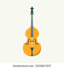 Double Bass icon Cello flat icon. Vector illustration in a flat design style.