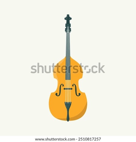 Double Bass icon Cello flat icon. Vector illustration in a flat design style.