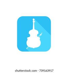 Double bass icon flat design for website or smart phone screen application vector