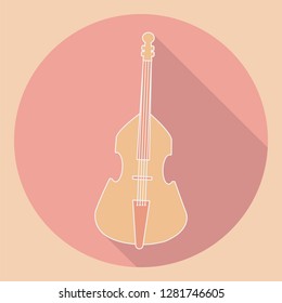 double bass icon. flat with shadows. vector
