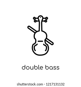 double bass icon. Trendy modern flat linear vector double bass icon on white background from thin line Music collection, outline vector illustration