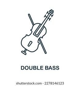 Double Bass line icon. Simple element from musical instruments collection. Creative Double Bass outline icon for web design, templates, infographics and more