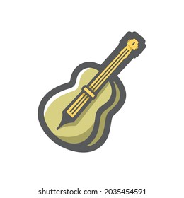 Doppelbass Musikinstrument Vector Symbol Cartoon Illustration.
