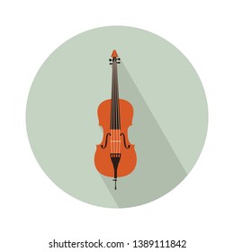 Double bass musical instrument flat icon, vector sign, colorful pictogram isolated on white. Symbol, logo illustration. Flat style design