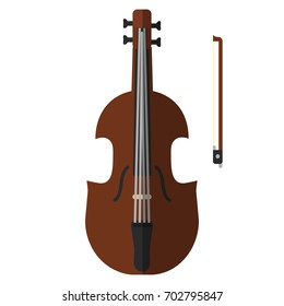 Double bass musical instrument flat icon, vector sign, colorful pictogram isolated on white. Symbol, logo illustration. Flat style design