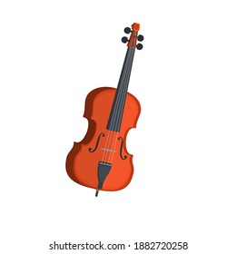 Double bass. Musical instrument, vector illustration