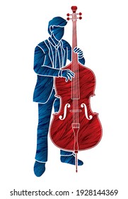 Double Bass Musician Orchestra Instrument Graphic Vector