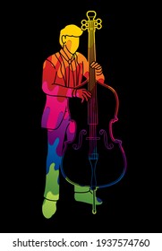 Double Bass Musician Orchestra Instrument Graphic Vector