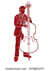 Double Bass Musician Orchestra Instrument Graphic Vector