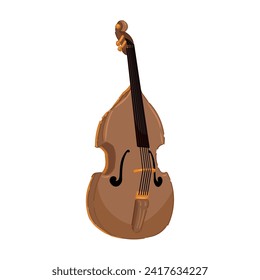 Double bass on white background