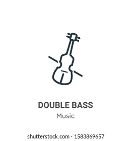 Double bass outline vector icon. Thin line black double bass icon, flat vector simple element illustration from editable music concept isolated on white background