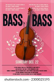 Double Bass Party, Gig, Konzert, Performance-Veranstaltung. Vektorvorlage.