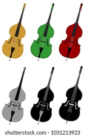 Double bass set vector illustration